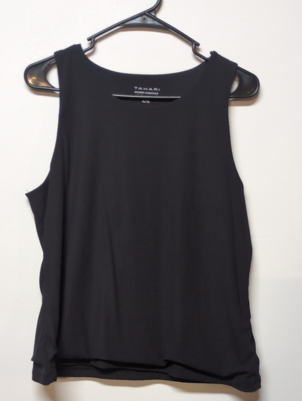 Tahari Black Real Essentials Sleeveless Knit Tank Top, Size XL